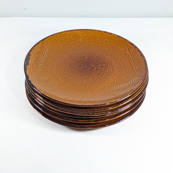 Set 6 Dudson France Finest Vitrified Dinner Plates 10.5" harvest wheat pattern - Picture 4 of 8